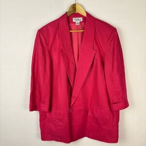 Vintage Hasting & Smith Pink 100% Linen Blazer
